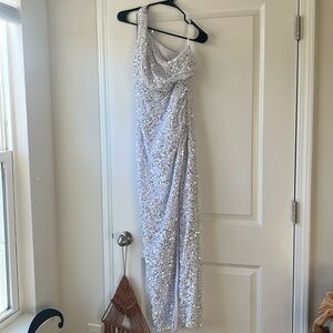This is a super cute, soft, white sequin dress